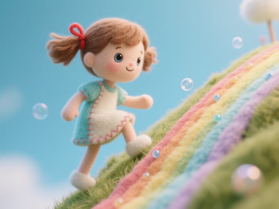 🌈 A Colorful Valley and a Curious Girl